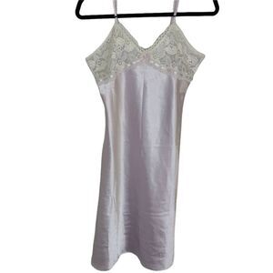 Gunne Sax Jessica McClintock VTG Chemise Satin Lavender Slip Night Gown